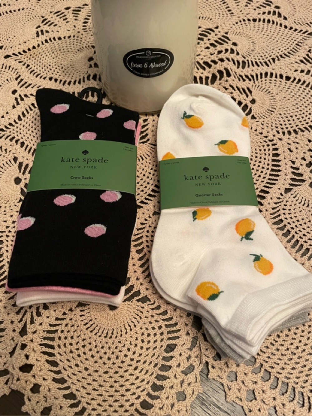 kate spade 2-(3) pack of socks